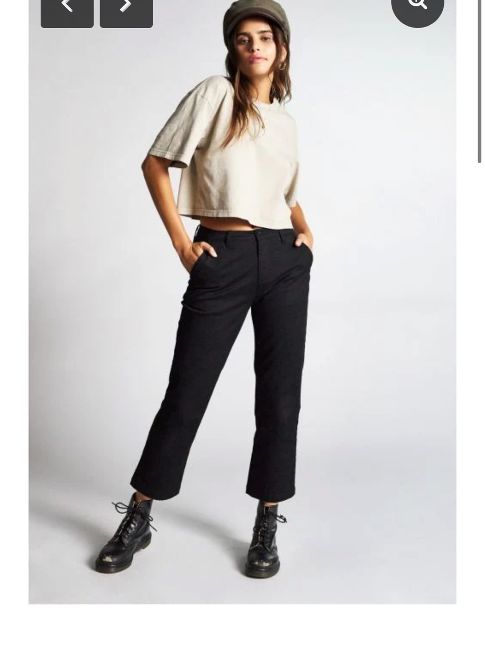 High-Rise Straight Crop Pants in Black